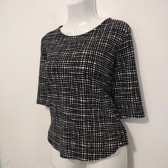 Bar III - Asymmetrical Checkered Blouse - Picture 5 of 13